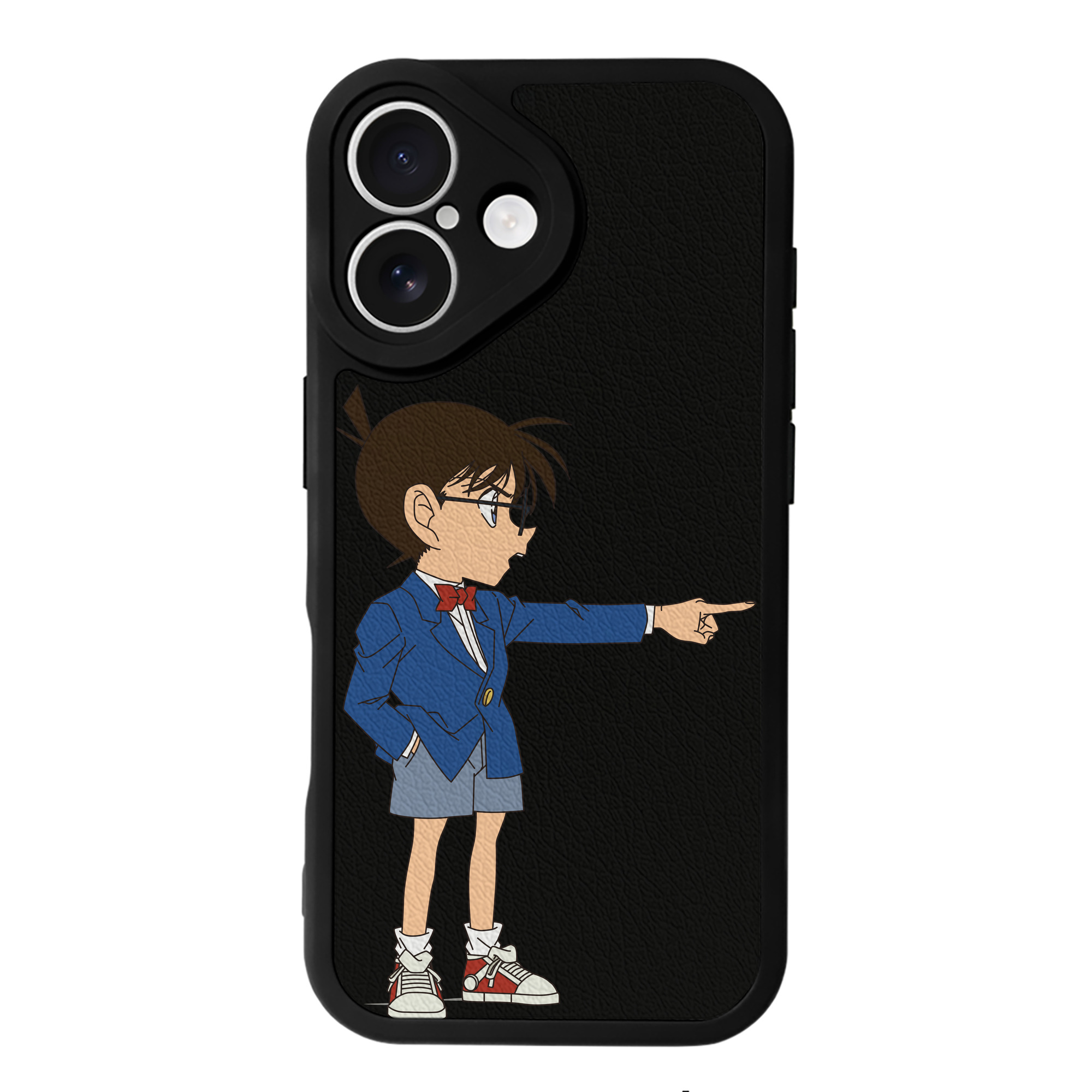 （画像用） 名探偵コナン 江戸川 コナン Detective Conan Conan Edogawa 【iPhone 16シリーズ対応】シリコンスマホケース（レザー調） 材質：シリコン